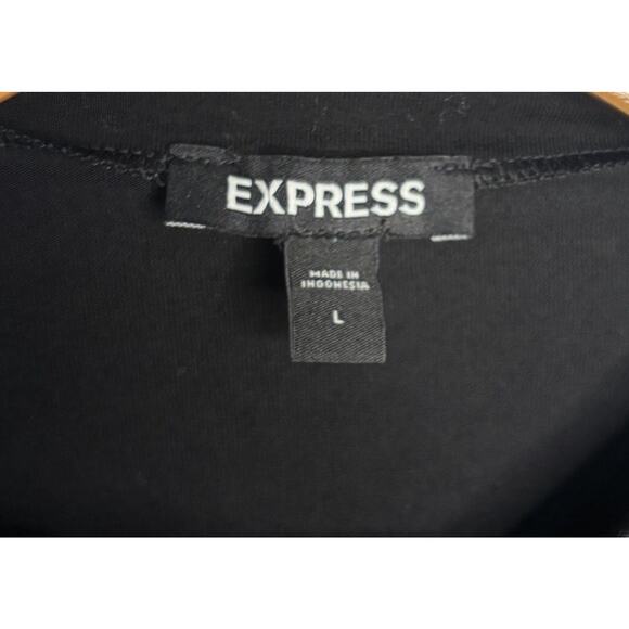 Express Body Contour High Compression Mock Neck Long Sleeve Size Large Black - Picture 5 of 7